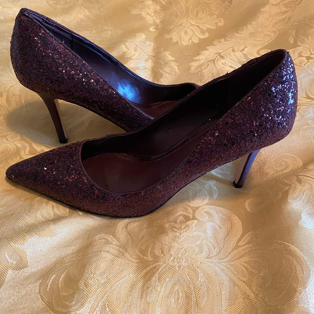 White House Black Market Glittery Purple Heels